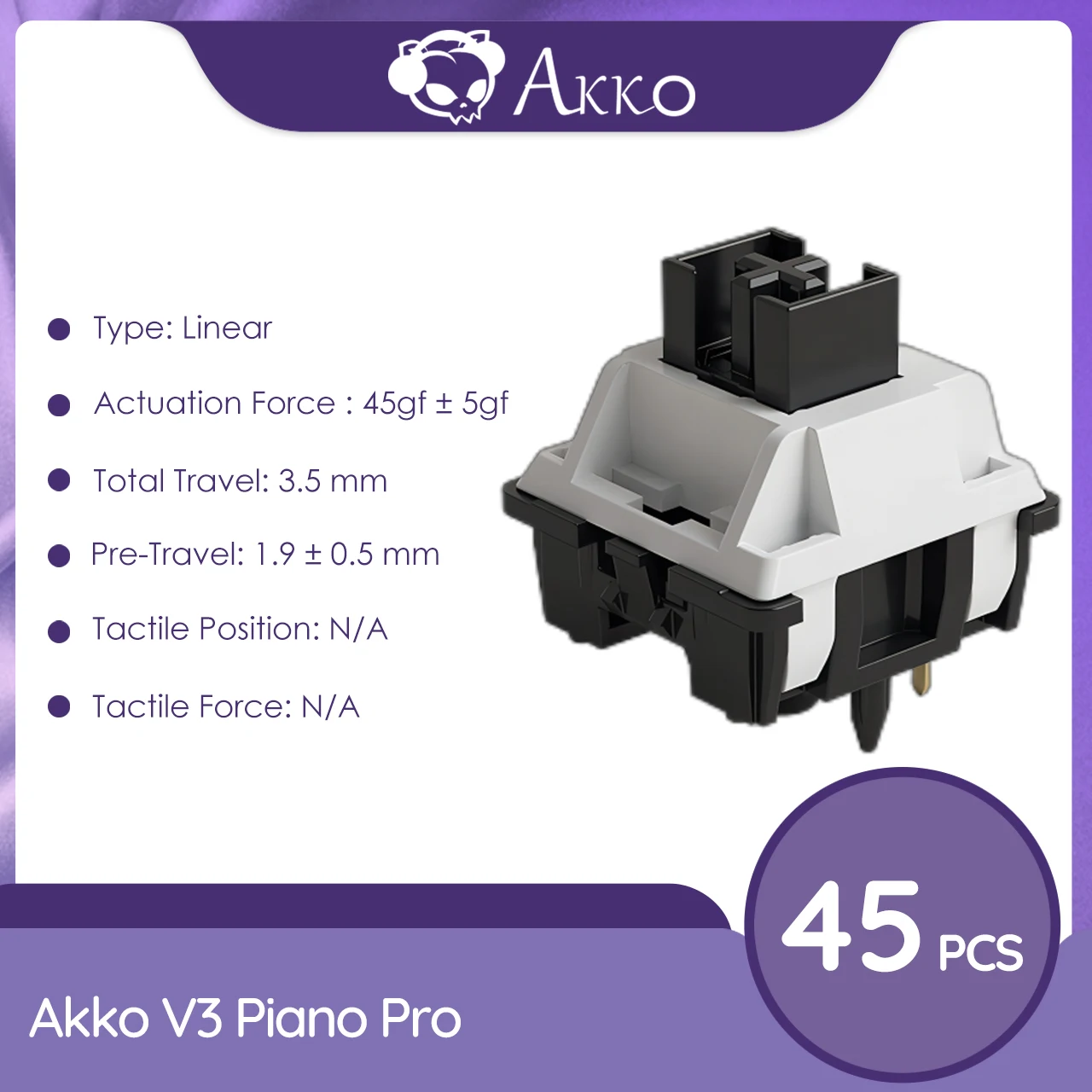 Pro Interruptores de Teclado Mecânico Tátil Linear Switch para Teclado Substituível Outemu Gateron Cereja mx 45 Pcs Pack Akko-v3 - Imagem 4