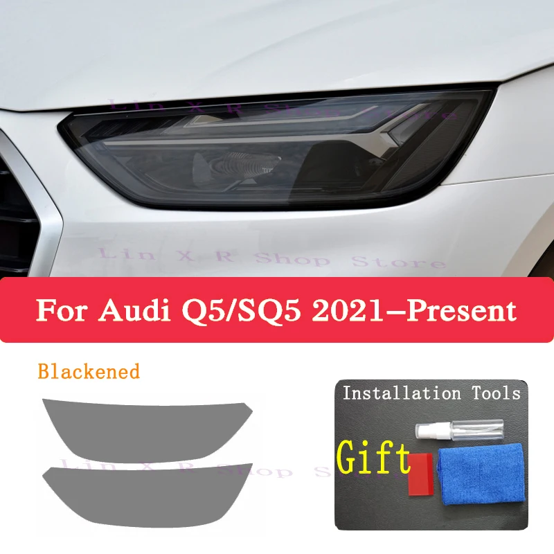 

Для Audi Q5 SQ5 Quattro Facelift 2021 2022 тонировка автомобильной фары Дымчатая Черная защитная пленка прозрачная ТПУ стикер аксессуары