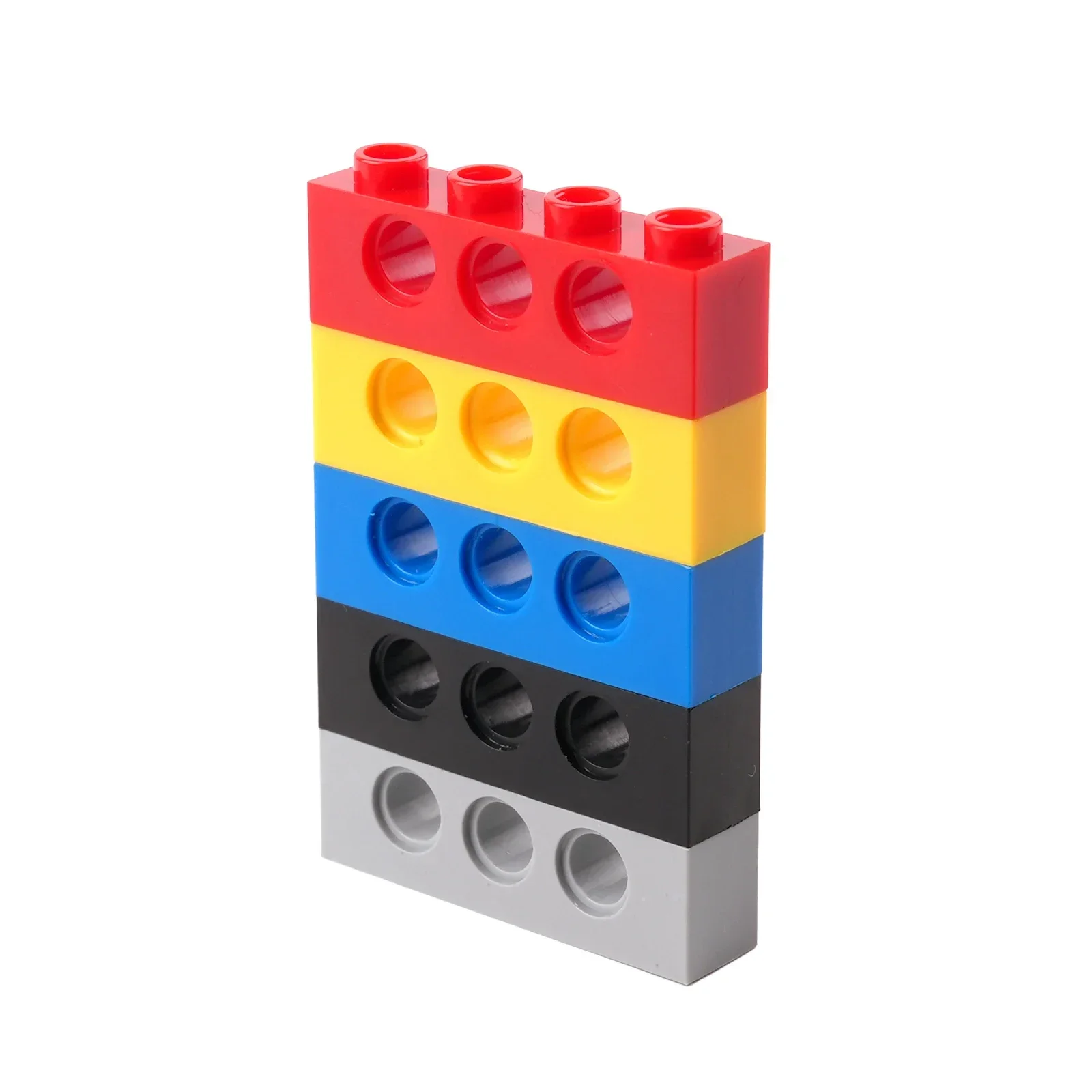 100개/세트 MOC 3701 두꺼운 기술 빌딩 블록 부품 1x4 3홀 빔 교육용 조립 브릭 장난감 액세서리