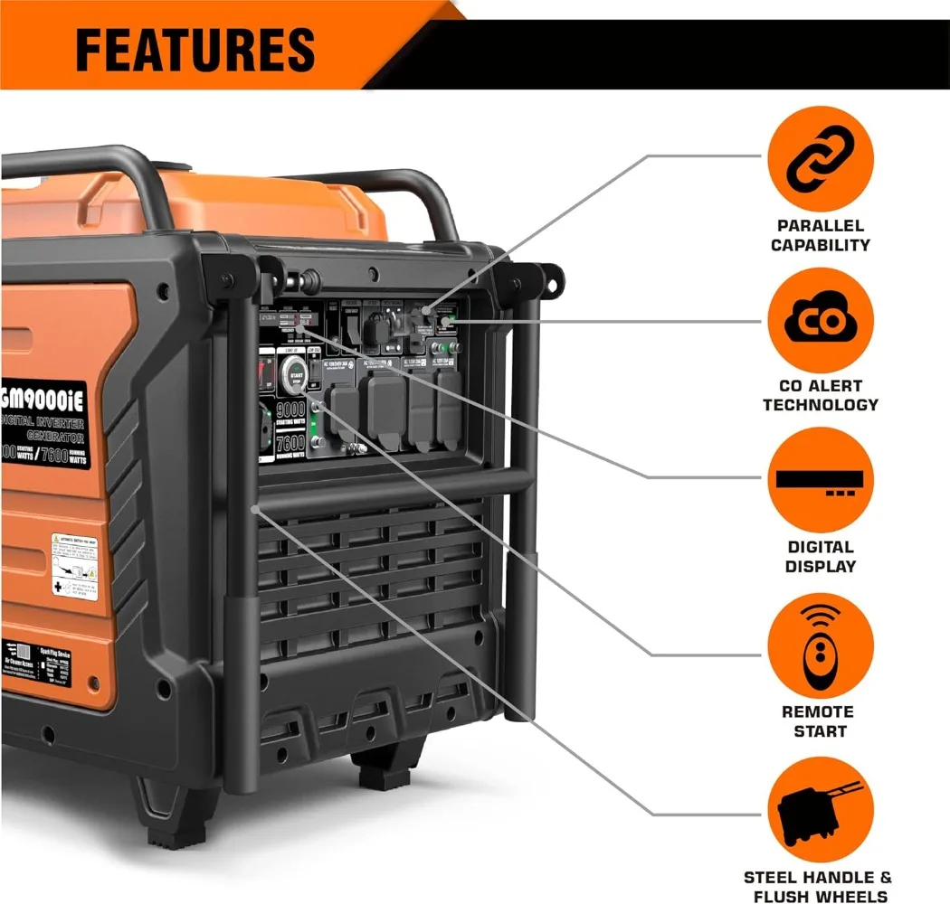 Generator EPA Compliant Eco-Mode Feature Ultra Lightweight Backup Home Use & Camping Easy To Carry And Use
