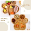 Paw Shaped Cutting Board Print Plates Bamboo Animal Tray Decor Food Platter Multi-function Child 6