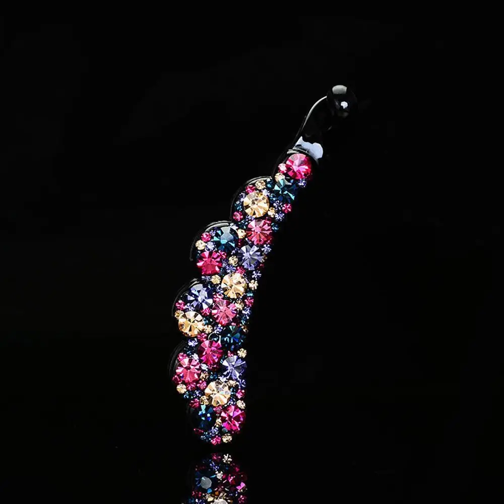 Elegant Vertical Clip For Women For Girl Diamond Korean Style Hair Clip Hair Accessories Banana Clip Ponytail Holder