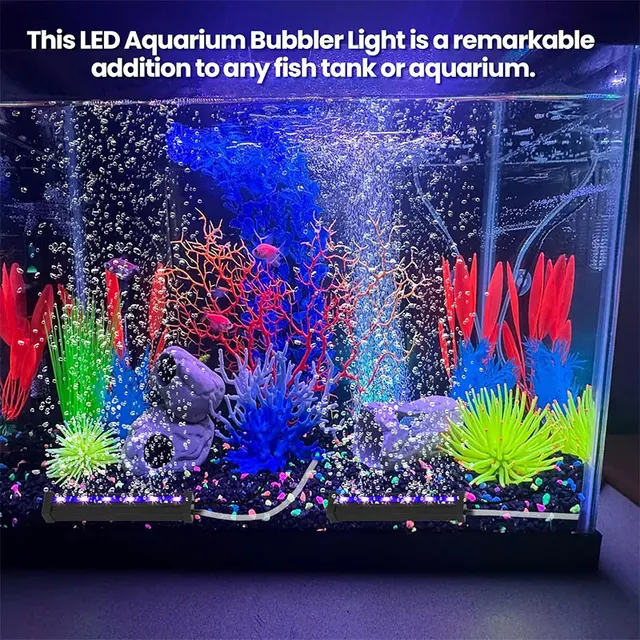 RC Fish Tank Light Colorful Slow Flashing Bubble Light 4 Mode Adjustable Submersible LED Light Aquarium Landscaping Lamp 90-260V 4