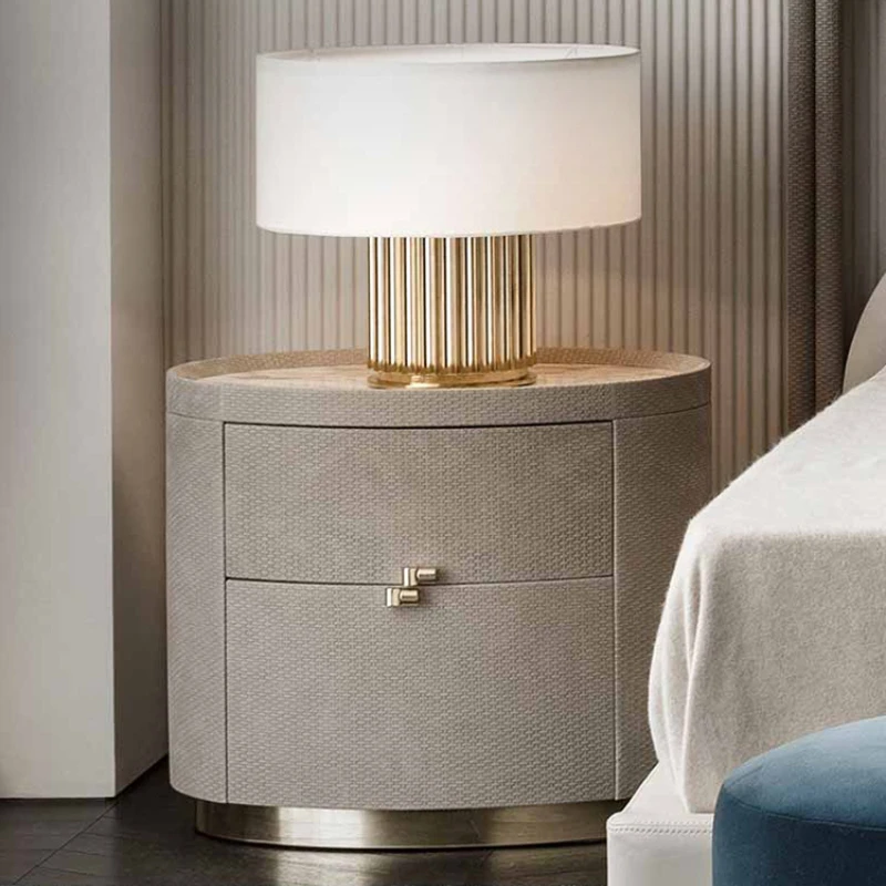 

Простой Современный Роскошный Мраморный Круглый прикроватный столик, американский Овальный прикроватный шкафчик, итальянский