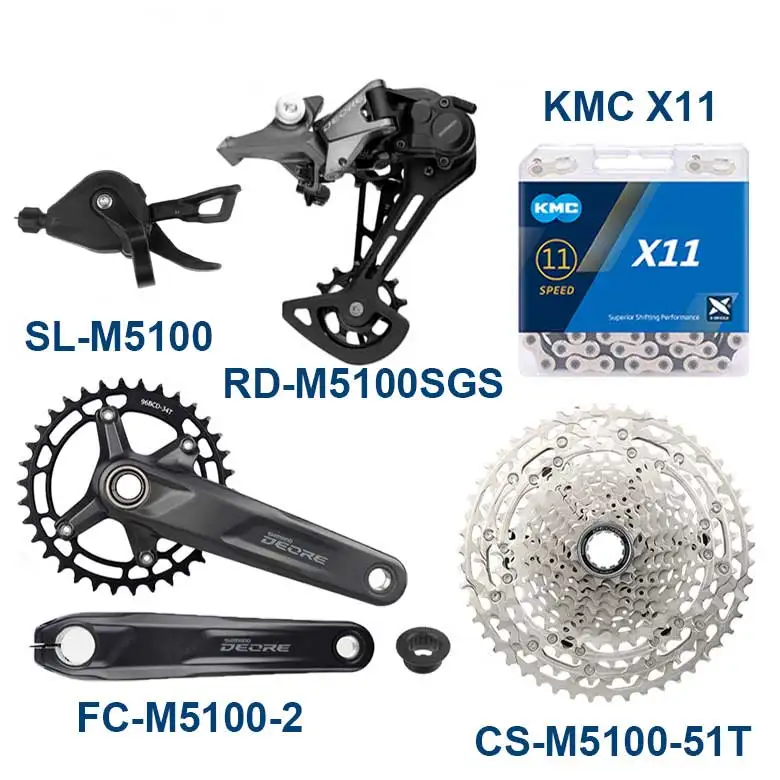 SHIMANO DEORE M5100 2×11s クランクセット他 DEORE] FC-M5100-2 クランクセット 36-26T 11s