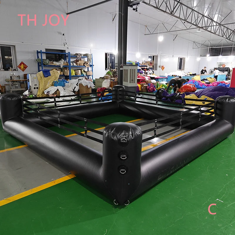 fast air shipping to door, 4x4m 13x13ft customized Interactive Inflatable Wrestling Boxing Ring Game joust games field 5