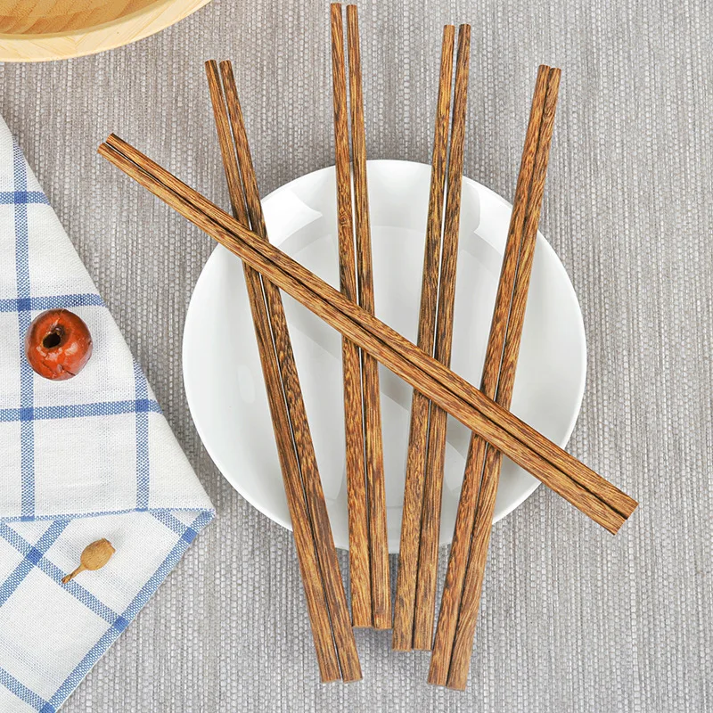 Milue Japanese Chopsticks Printing Pointed Chop Sticks Wooden Tableware  Kitchen Tool 