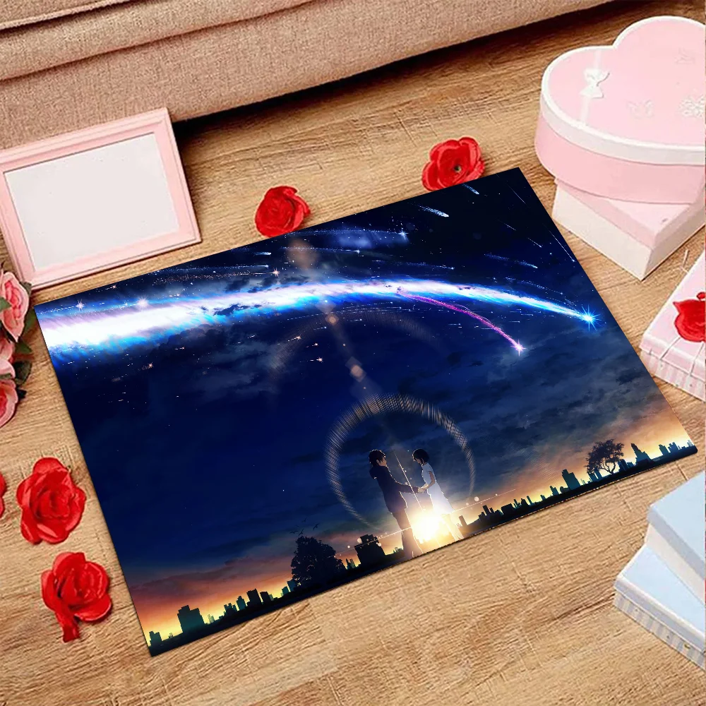 1pc Anime Your Name Bathroom Absorbent Mats Anti-Slip Mats Home Decor Supplies Carpets Home Kitchen Floor Mats 2