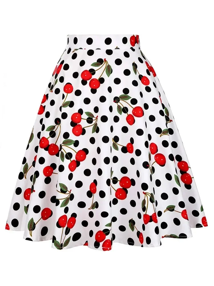 

Женская юбка с завышенной талией, Готическая повседневная юбка-пачка в горошек, в стиле ретро 50-60-х годов, школьная юбка с завышенной талией, лето 2024