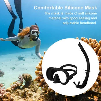 Diving Mask & Snorkel Set Scuba Diving Mask Adjustable Swim Goggles No Leakage Diving Snorkel Tube Anti-Fog for Scuba Diving 5