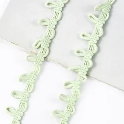 Premium Lace Elastic Band with Button Hole Trim for Stretchable Sewing Projects (LightGreen)