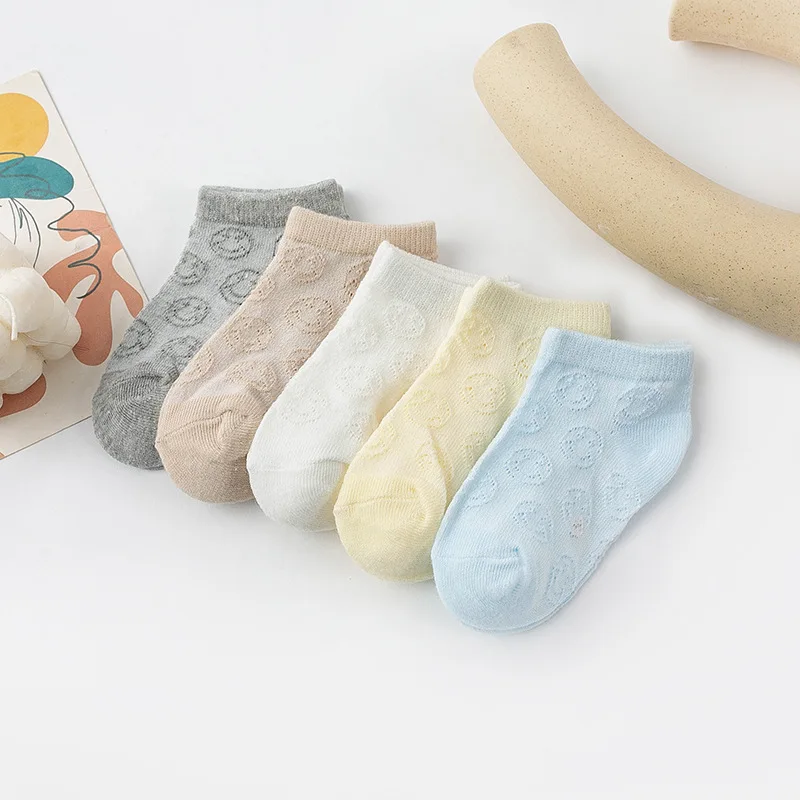 Cotton Socks 5 Pairs Spring Summer Children Cloth For Baby Boys Girls By Comfortable Soft Cotton Short Tube Mesh Lace Rib Socks kids socks baby socks girls socks