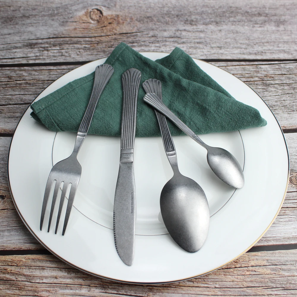Stainless Steel Cutlery Set Classic Vintage Dinnerware for Kitchen