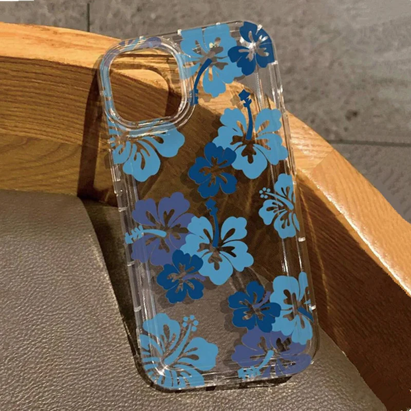 thumbnail image 1 of Funda de airbag antigolpes con diseño de flores para iPhone 16, 15, 14, 7, 8 Plus, X, XR, 13, 12 Pro Max, mini, funda de silicona suave transparente, 1 of 5