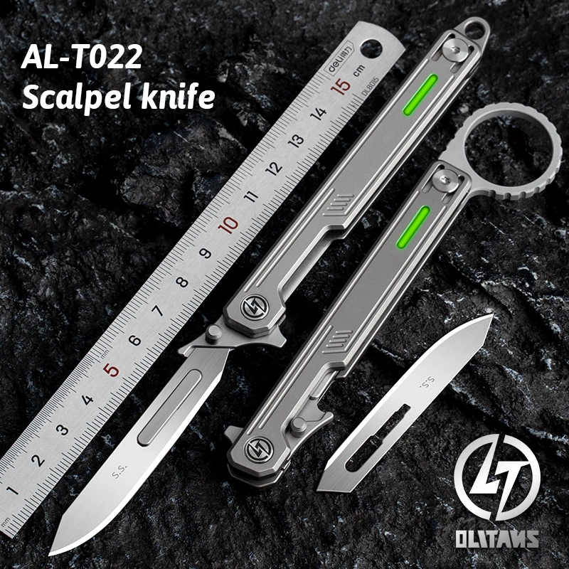 Olitans T022 Titanium Alloy Pocket Knife Folding Scalpel Knife With