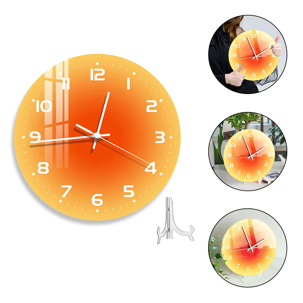 

Three-dimensional Gradient Sunset Table Wall Hanging Dual-purpose Acrylic Clock Round Desktop Ornaments Office