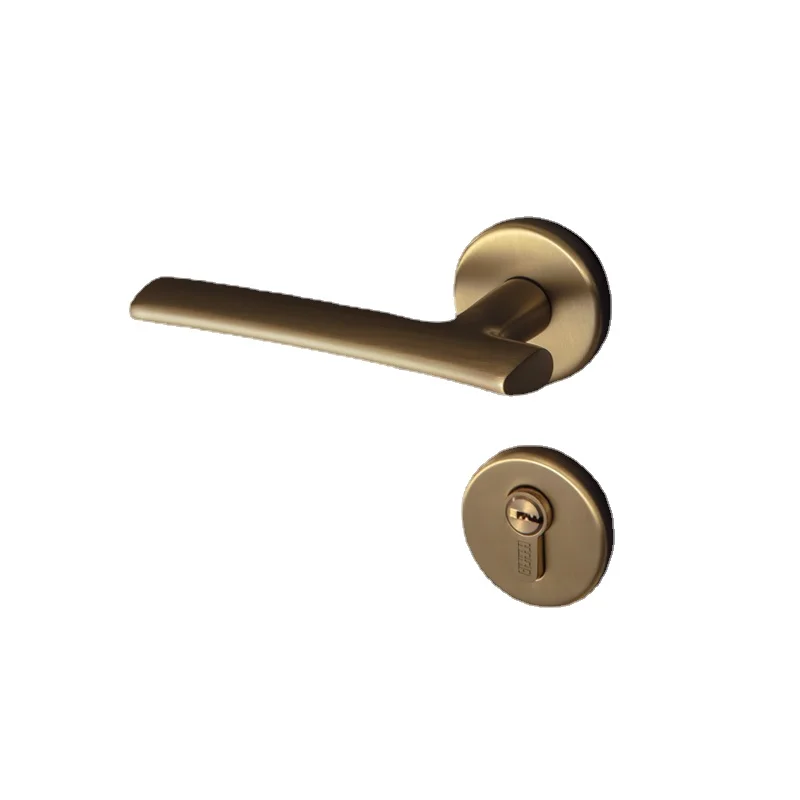 Yy Doorknob Protector Solid Wood Door Handle Bedroom Copper Light French Door Lock