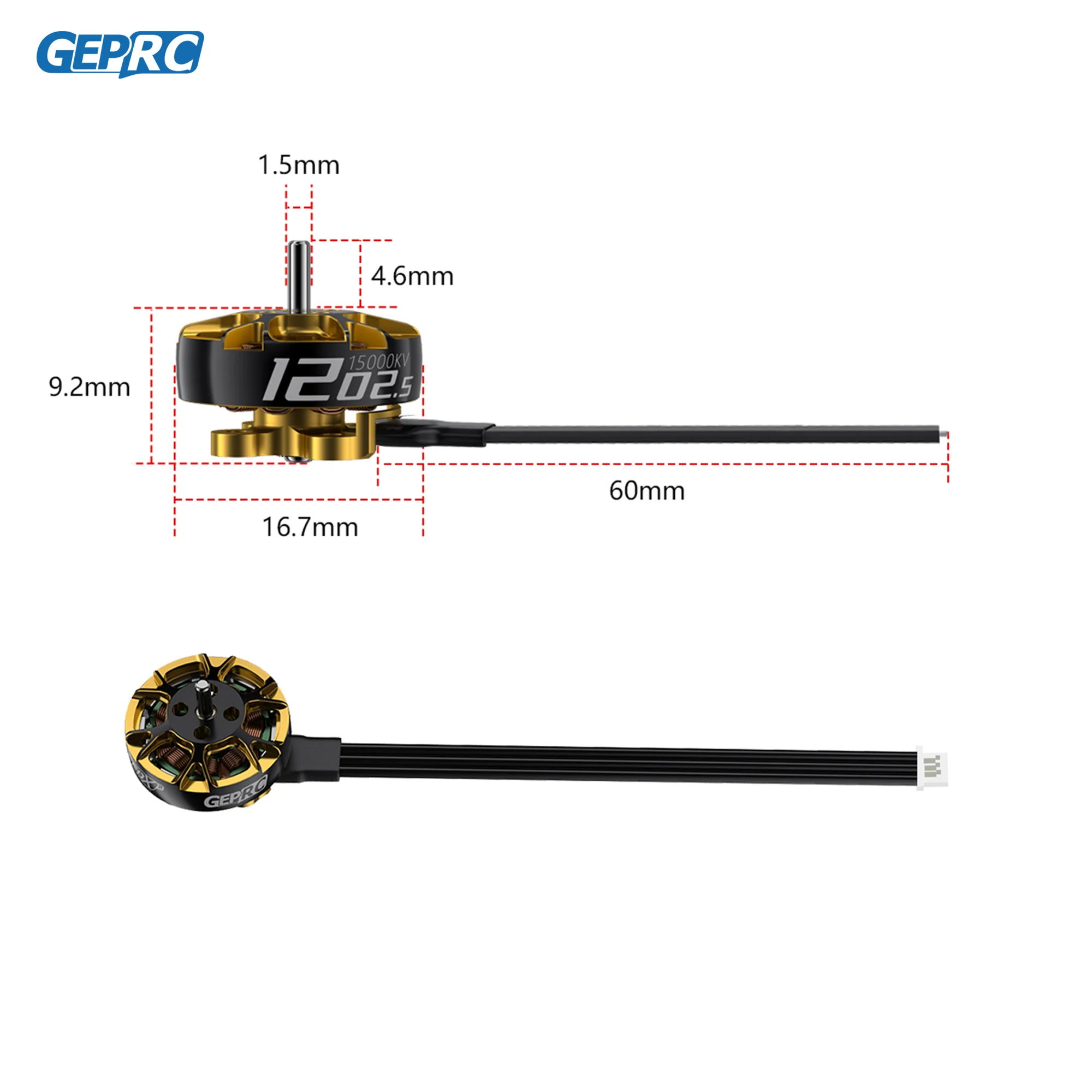 Quatre micro moteurs ESC KV15000 de 62mm alignés, parfaits pour drone RC