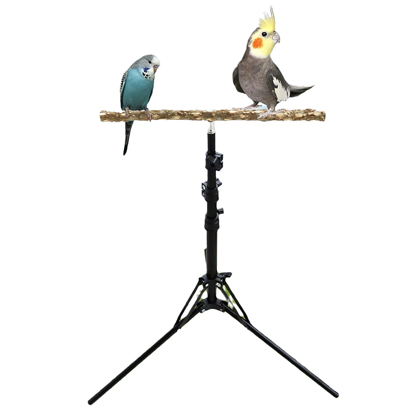 Bird Perch Stand Adjustable Height Natural Pepper Wood Parrot Perch Hanging Toys Indoor Outdoor Bird Stands For Birds Products