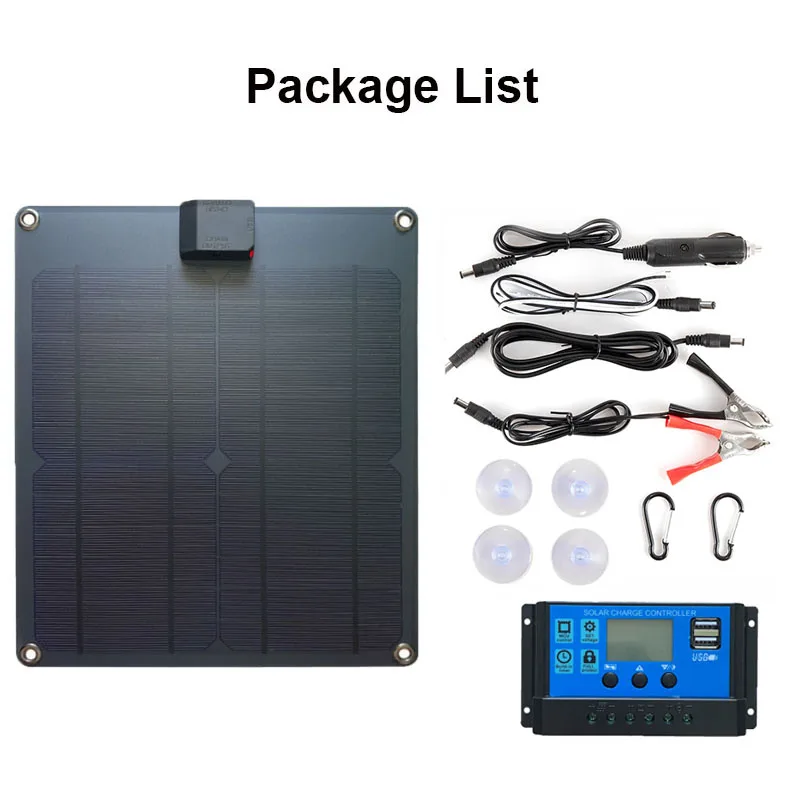 Kit pannello solare 40W 12V/5V caricatore solare a celle solari impermeabile USB per campeggio all'aperto escursionismo viaggio auto Yacht RV carica della batteria