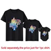 New Watercolor Castle Stitch Print Family Matching Shirts Funny Family Look Dad Mom Kids Tees Tops First Disneyland Trip Outfits 3