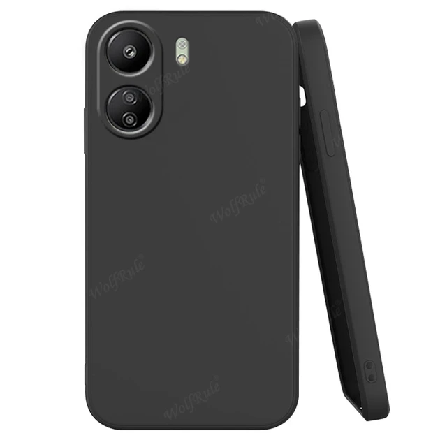  YBROY Case for Xiaomi Redmi 13C, Shockproof Thin Silicone Case,  TPU Flexible Rubber, Anti-Scratch, Case Cover for Xiaomi Redmi 13C.(Black)  : Cell Phones & Accessories