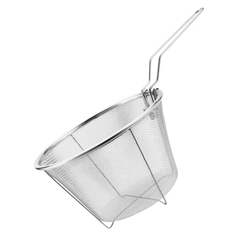 

Chips Frying Basket Strainer Fryer Kitchen Cooking Colander Tools T21C
