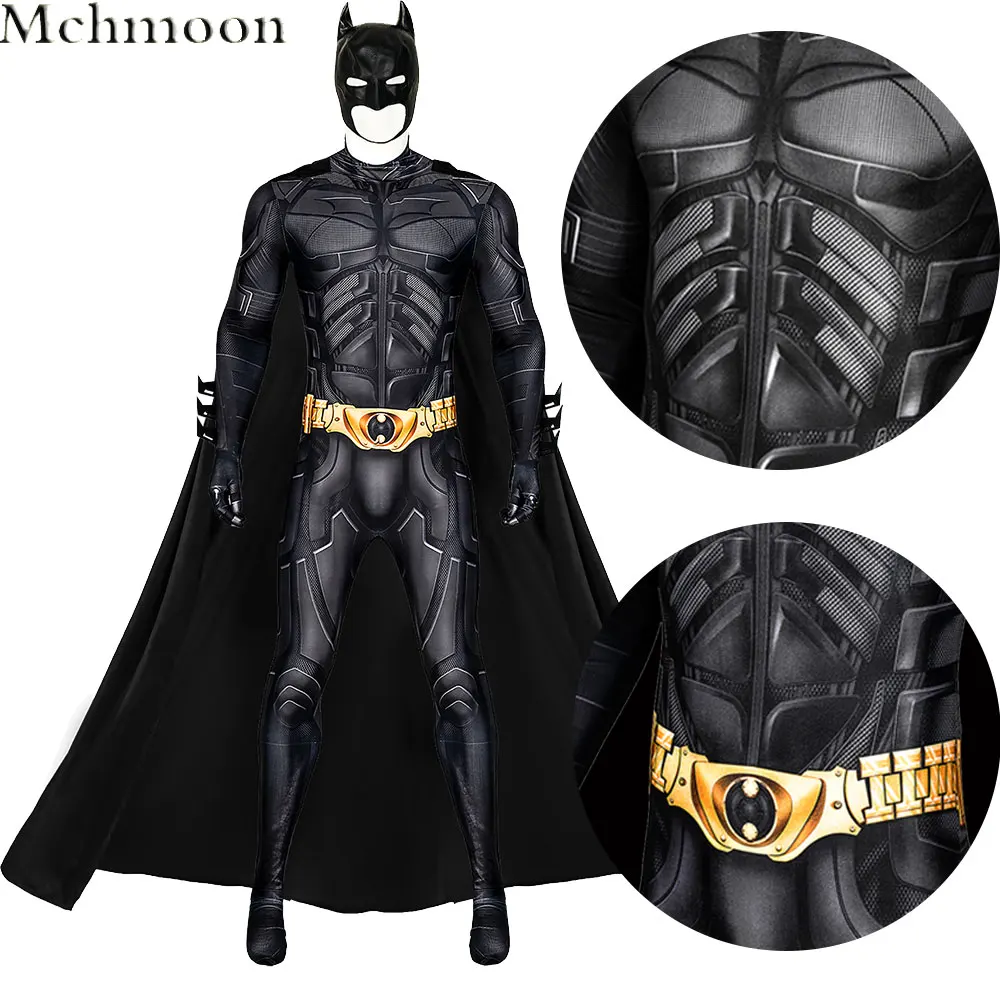 

Bat Cosplay Costume The Dark Knight Rises Suit for Man Bat Bruce Wayne Cosplay Outfit Jumpsuit with Cape Mask for Halloween