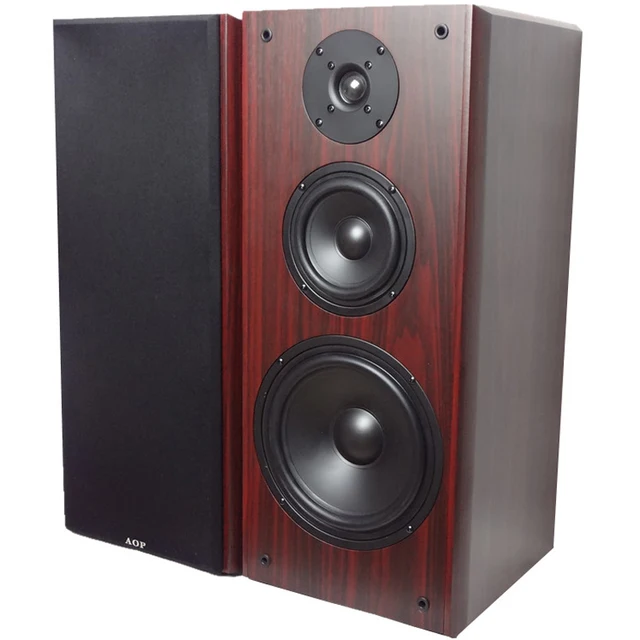 80W 8 Inch Bookshelf Speaker Home Audio 8ohm High Medium and Low Three-way Frequency Hifi Speaker Wooden Passive Front Speaker