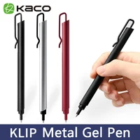 Kaco KLIP Metal Signature Pen 0.5mm Black Ink Boligrafo Gel Business Stylos With Pen Clip School Office Meeting Writing Supplies 1