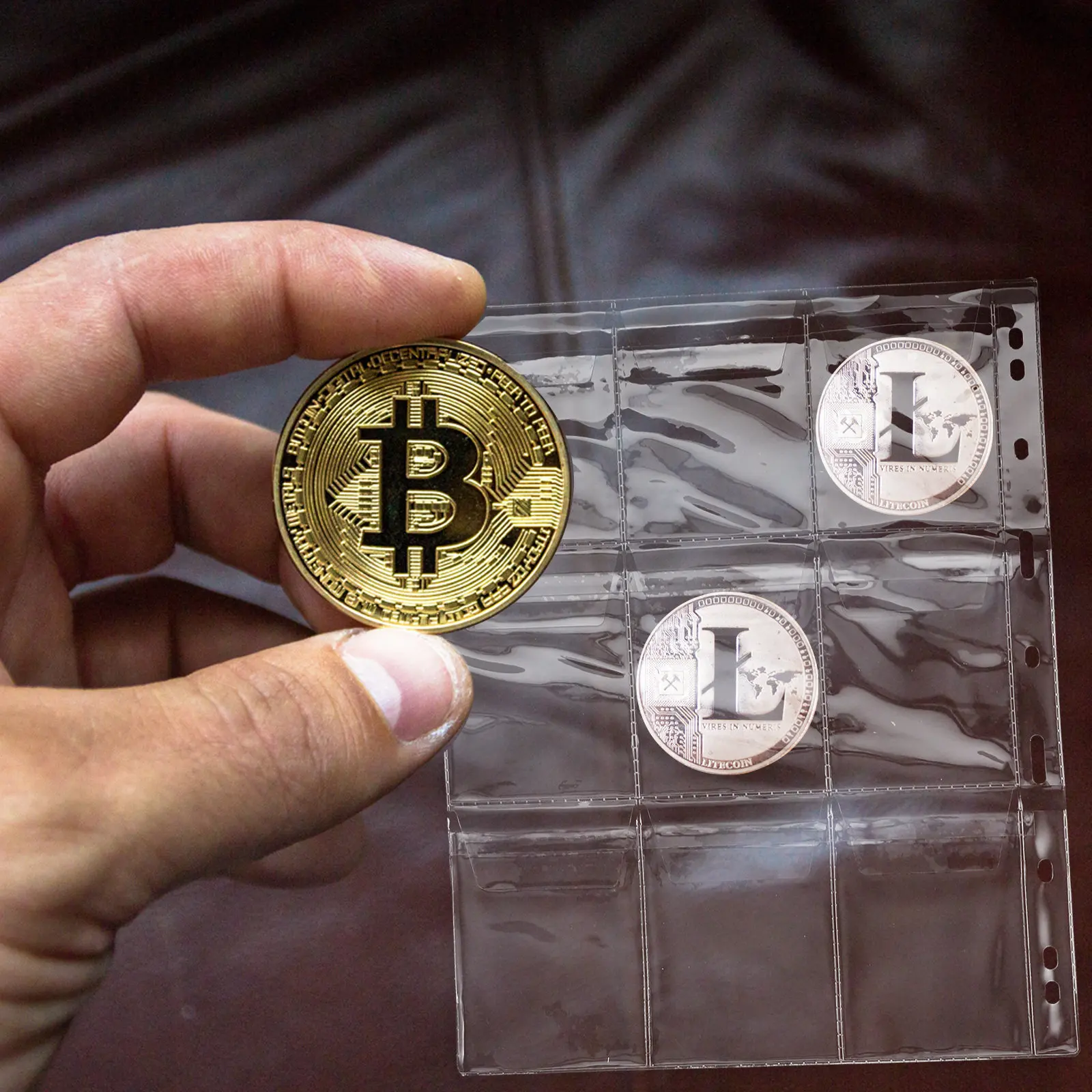 5Pcs 코인 컬렉션 바인더 시트 투명 PC 소재 코인 보호 바인더 페이지 수집가를 위한 컬렉션 앨범 도서