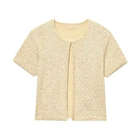 MYST&ZA2025 Summer New Product Temperament Elegant Sequin Knitted Jacket + Sequin Knitted Suspender Top Set - Image 2