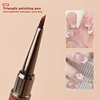 Nail brush with flat round head, large round head, large flat head, triangular color painting, light therapy pen with cover 6