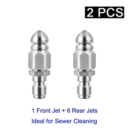 High-Pressure Quick Connection Sewer Cleaning Nozzle - Washing Accessory (2-piece set)