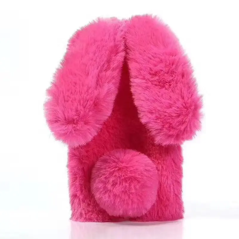 Adorable Rabbit Ears Plush Fur Phone Case Cover