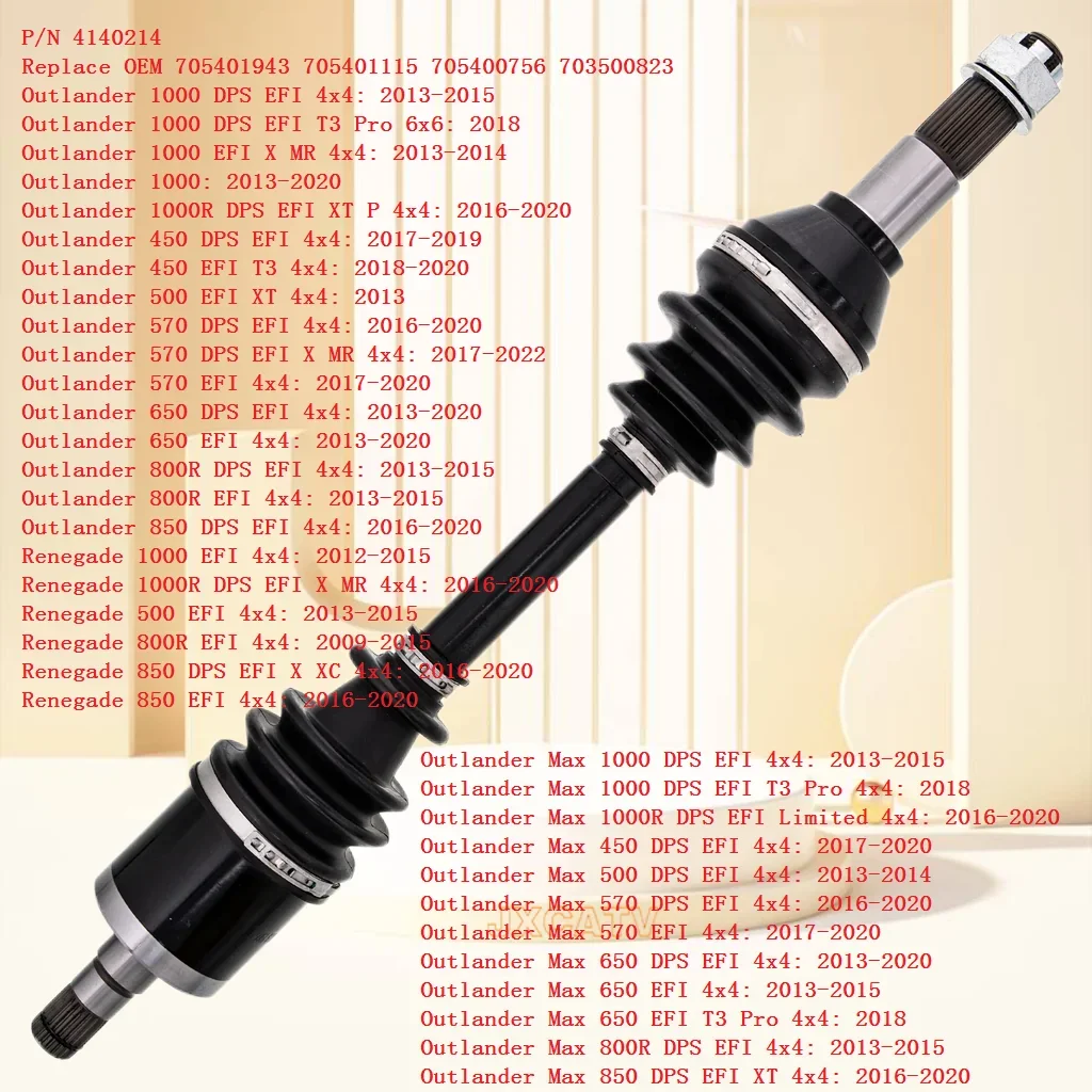 CV Axle Drive shaft For CAN AM 4140105 4140106 4140213 4140214