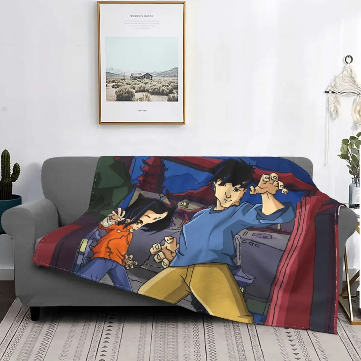 

Jackie Chan Adventures Jade Chan Hilarious Animation Blankets Coral Fleece Plush Decoration Bedroom Bedding Couch Bedspread