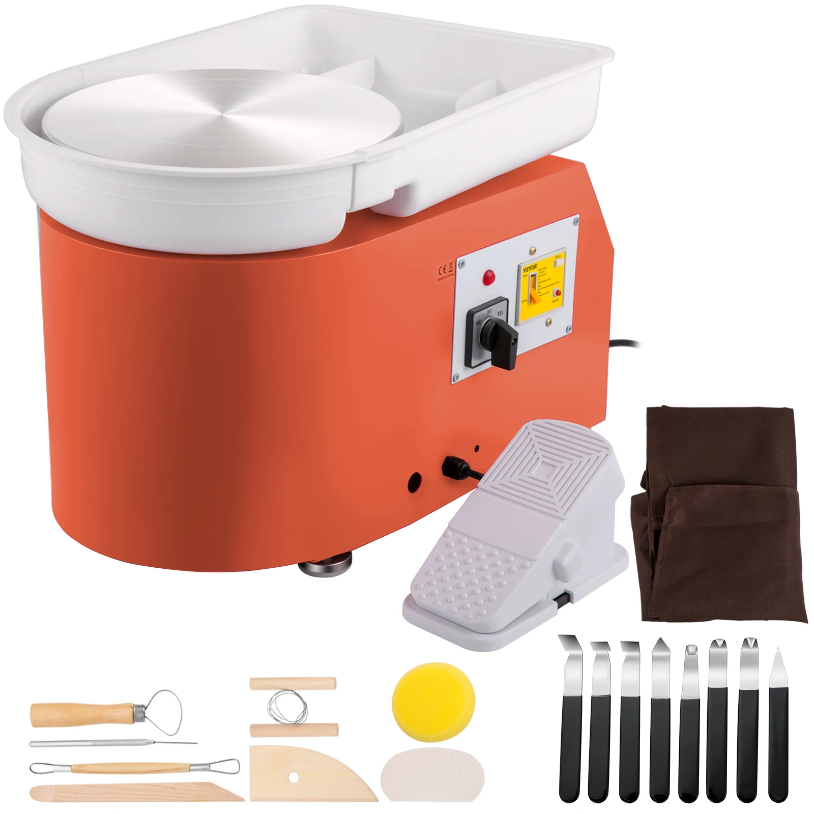 

VEVOR Electric Pottery Wheel Machine 28cm 350W Manual Handle & Foot Pedal for School Ceramic Clay Working Forming DIY Art Craft