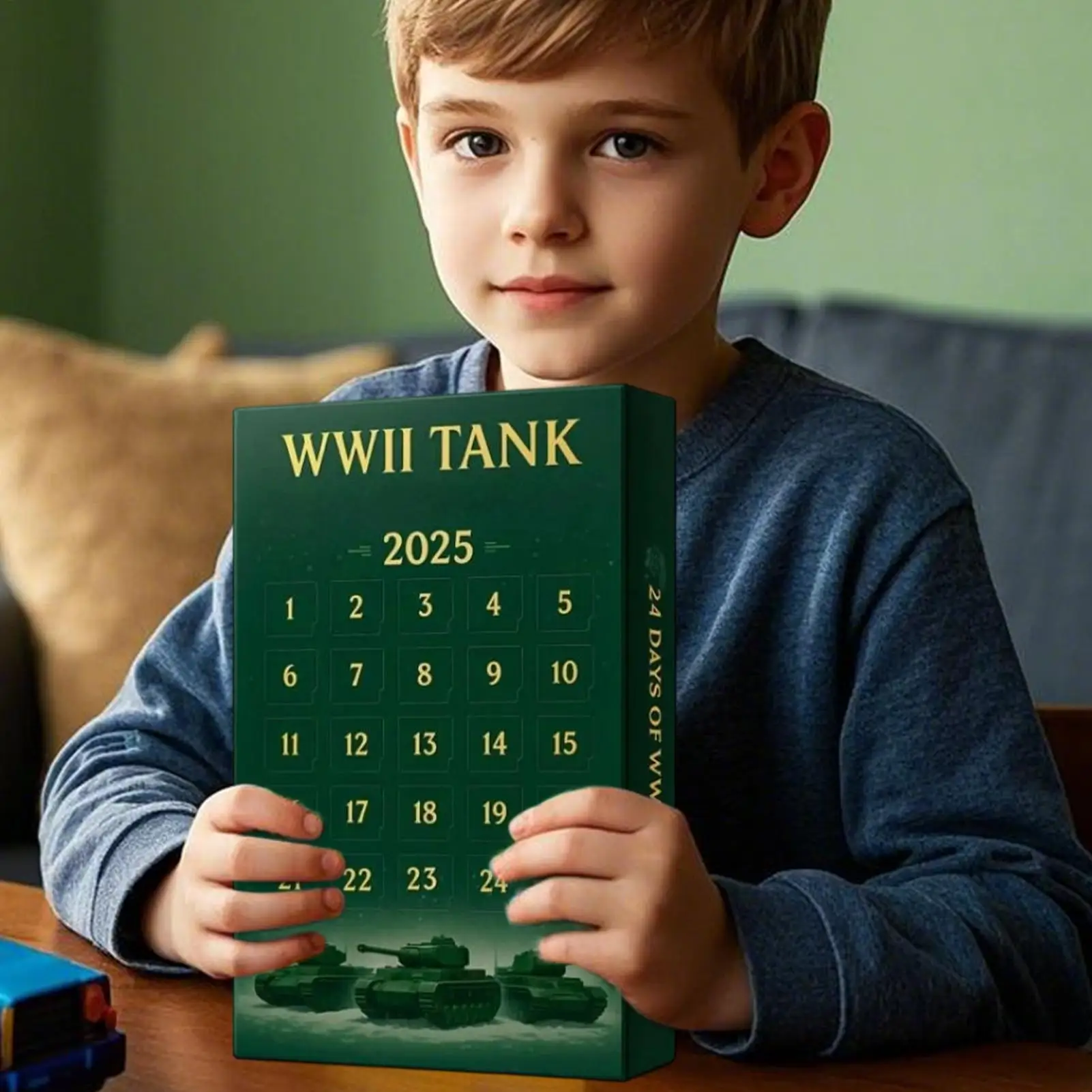 Advent Christmas Calendars 24-Day 2D Acrylic 2025 Collectible Advent Iconic Tank Ornament Calendar For Wall Window Door Tree