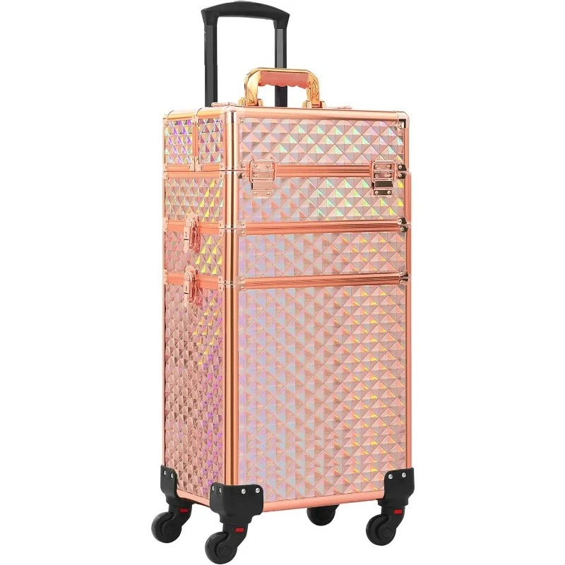 

Роликовый макияж 3 в 1, профессиональные органайзеры для макияжа, Большая косметическая тележка для хранения, для путешествий по макияжу