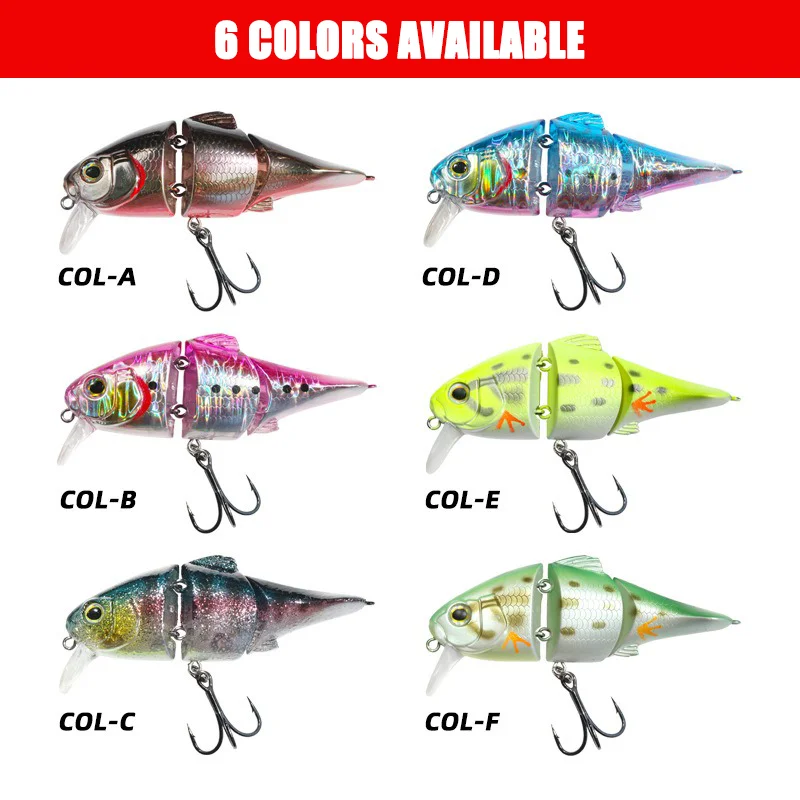 Jointed Swimbait 72mm 9.3g Diving 0-0.8m JACKAIL MIKEY 72 Crank Bait Slow Floating Artificial Hard Bait for Pike Bass Trout