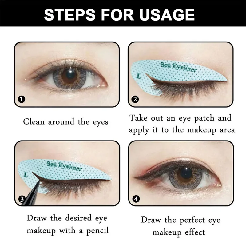 Стрелки Для Глаз Multi Eyeshadow Auxiliary  Template Sticker Eye Shadow Lining Eyelash Isolation Sticker Makeup Accessories