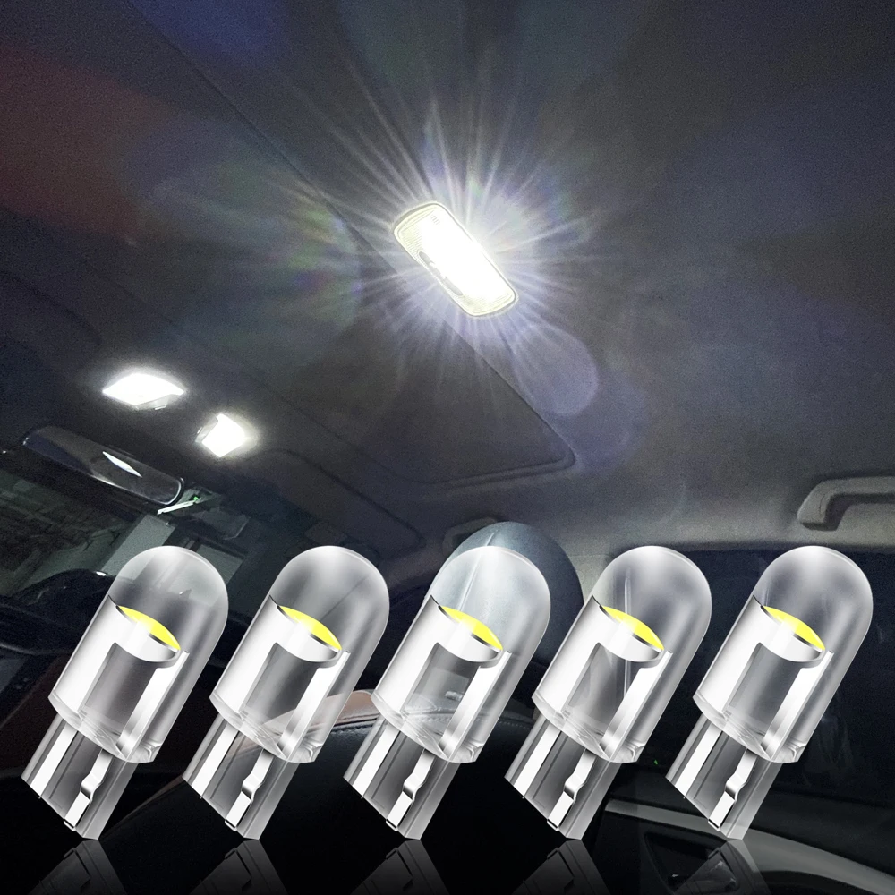 5X W5W LED Canbus T10 Car Lights COB Glass Interior Bulbs For Peugeot