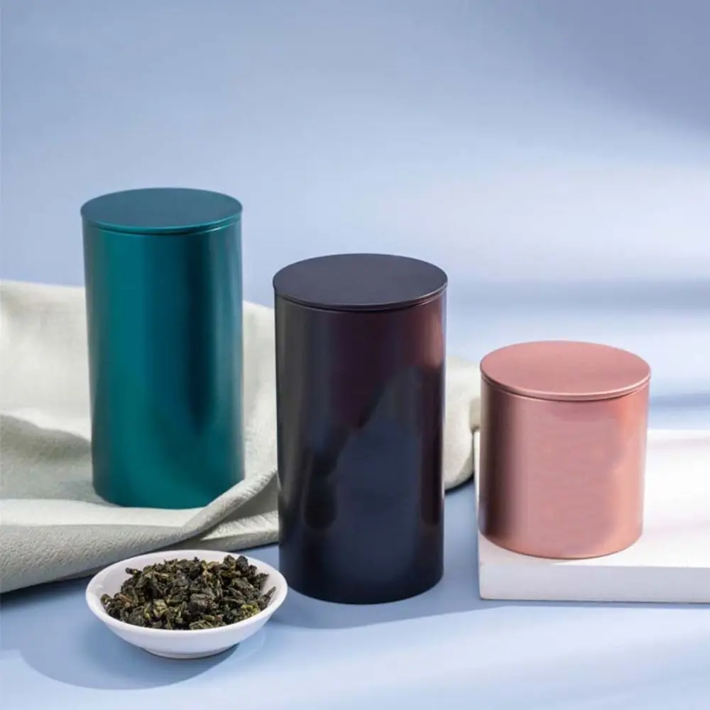 Tea Tin Box Tea Packaging Jar Round Iron Tinplate Frosted Container Vintage Box Jewelry Candy Small Storage Can tea tin box,tea canister
