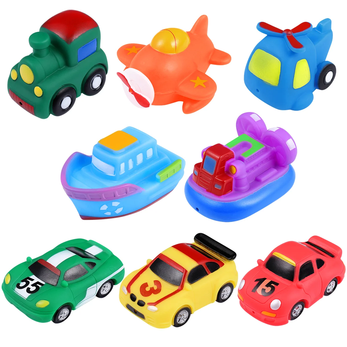 

8PCS Bath , Vehicles Squeeze and Bathtub Squirters for Kids