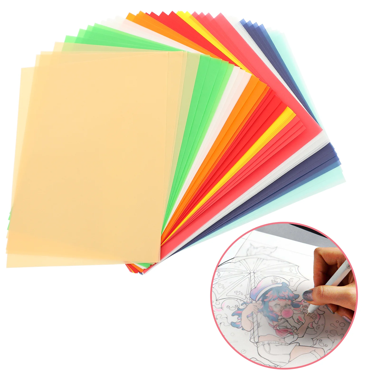 

40pcs Tracing Paper Calligraphy Copy Sheet Sketching Drawing Transfer Paper for DIY Craft Engineering Drawing ( Assorted Color )