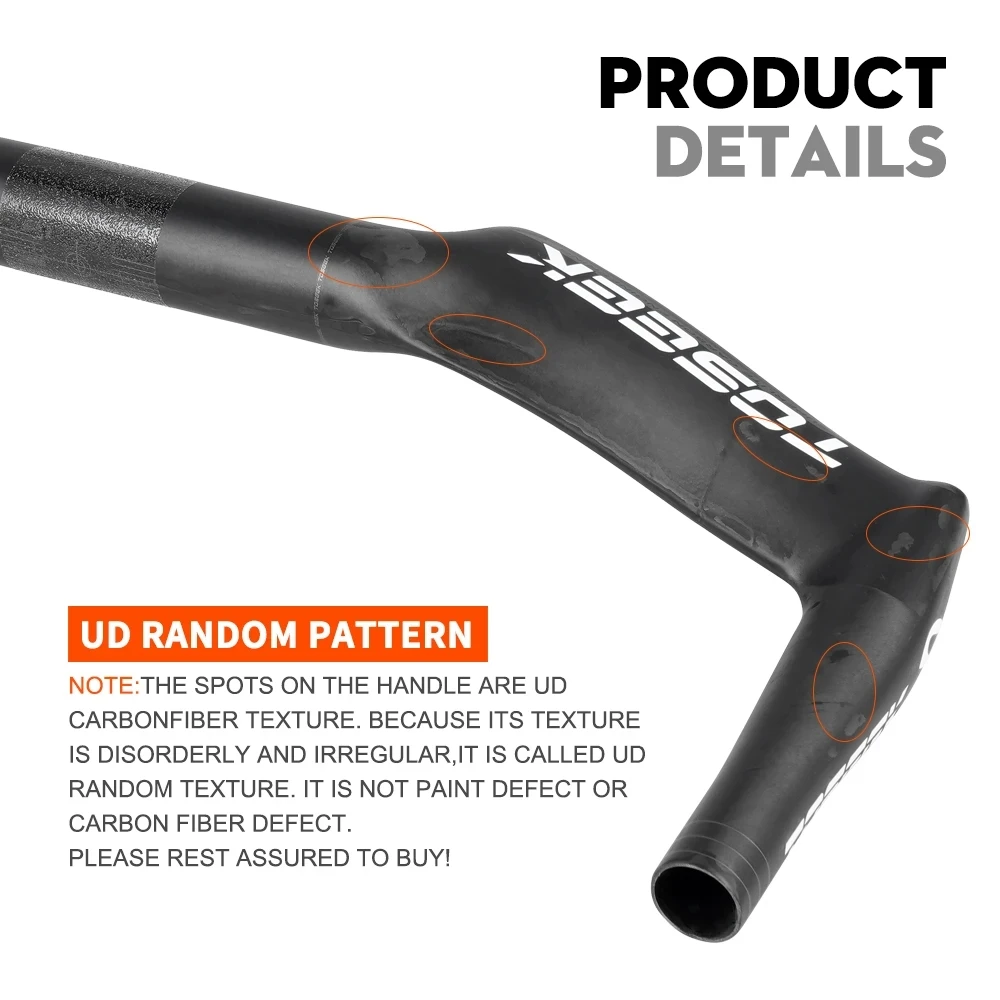 TOSEEK Carbon Fiber Handlebar 31.8mm Bike Road TT Handlebar MTB Bicycle Time Trial TT 400/420/440mm