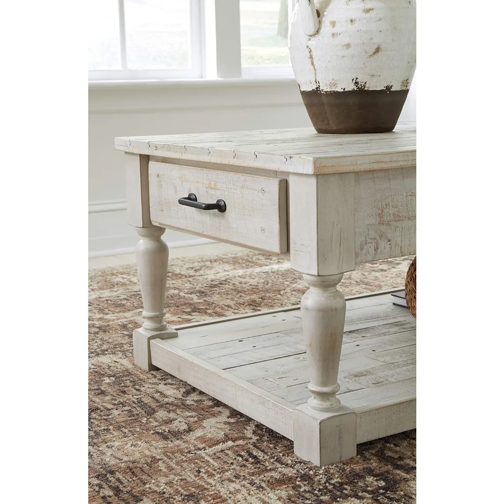 Shawnalore Rectangular Rustic Cocktail Table, Whitewash