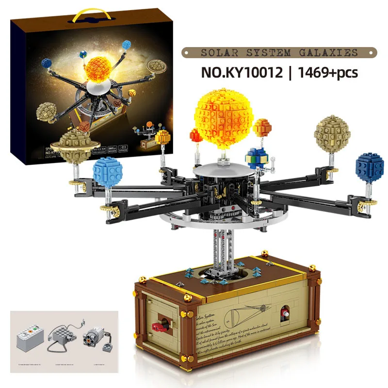 

Technical Music Box Building Block Celestial Nine Sphere Instrument Brick Astronomy Steam Electric Educational Toys WIth Light