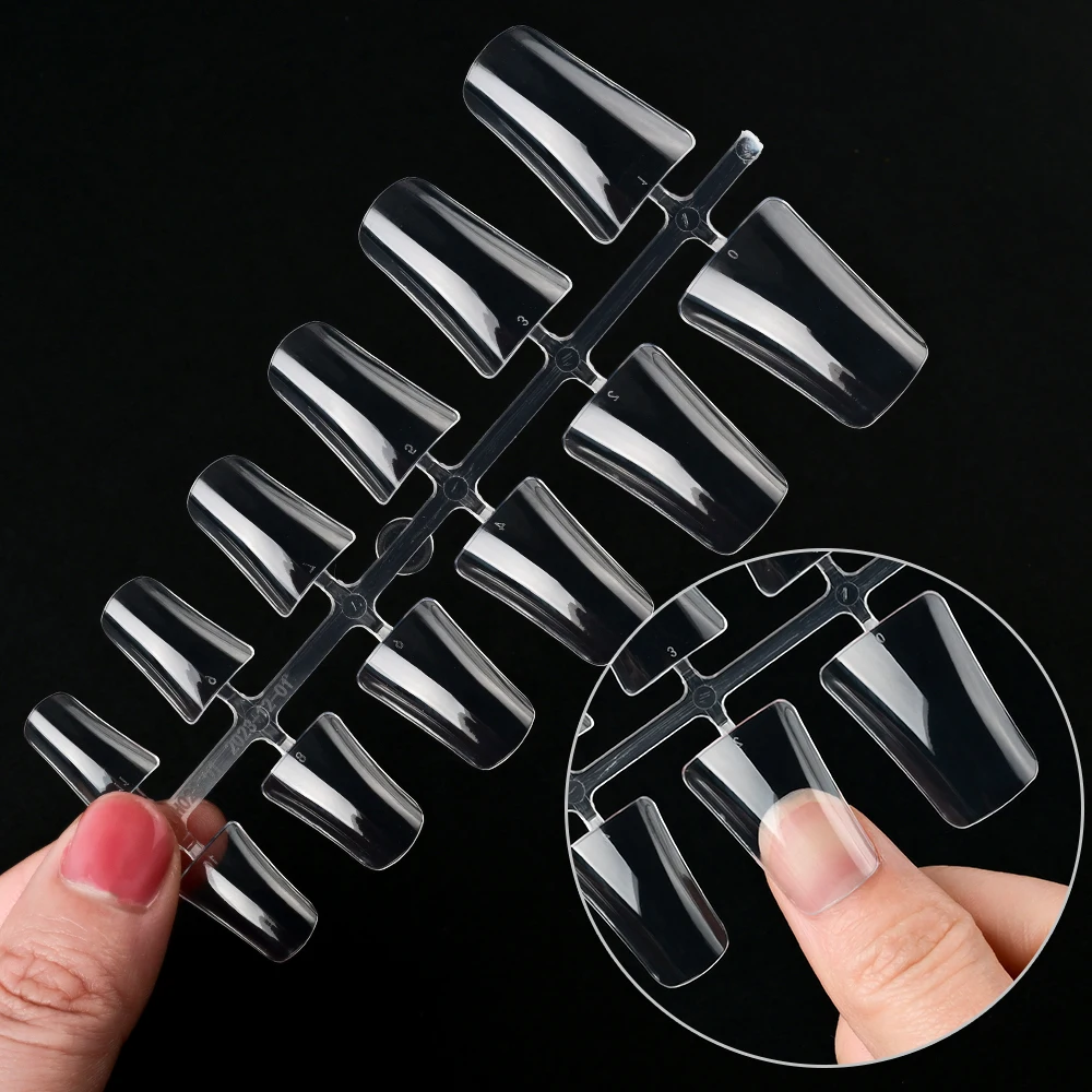 120 Stück, 12 Größen, Entenfüße-Stil, künstliche Nägel, Enten-Nagelspitzen, Gel X Ente, gebogene Nagelspitzen, fächerförmige Nageldesign- und Salonextensies – Detail 8